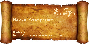 Marks Szergiusz névjegykártya
